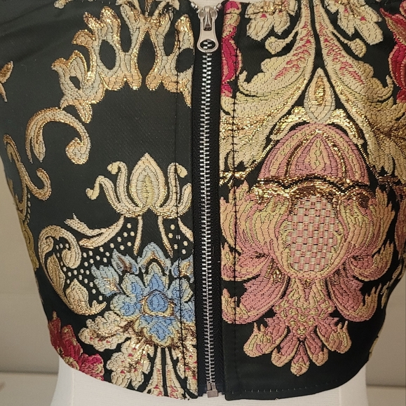 Floral Fantasy Corset Top | Puffed Sleeves | Elegant Vintage - Picture 6 of 6